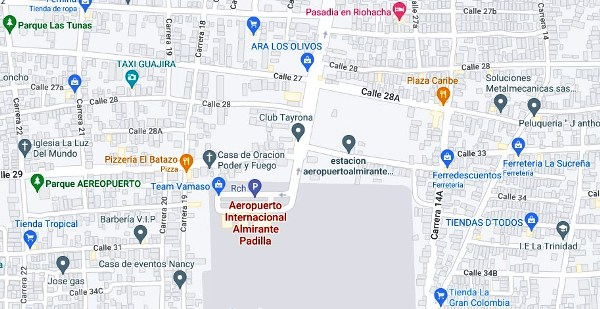 Mapa del aeropuerto Almirante Padilla