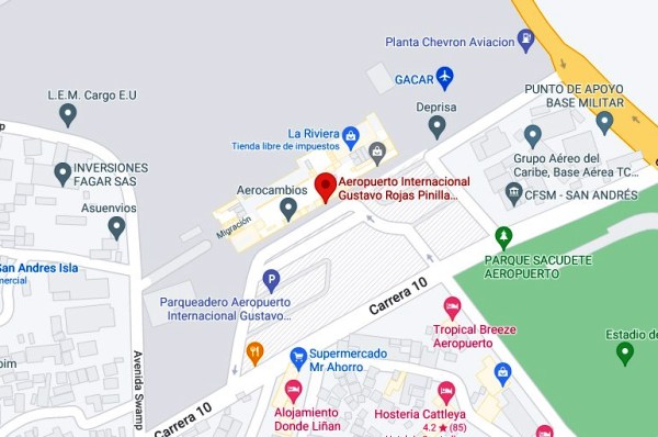 Mapa del aeropuerto Gustavo Rojas Pinilla